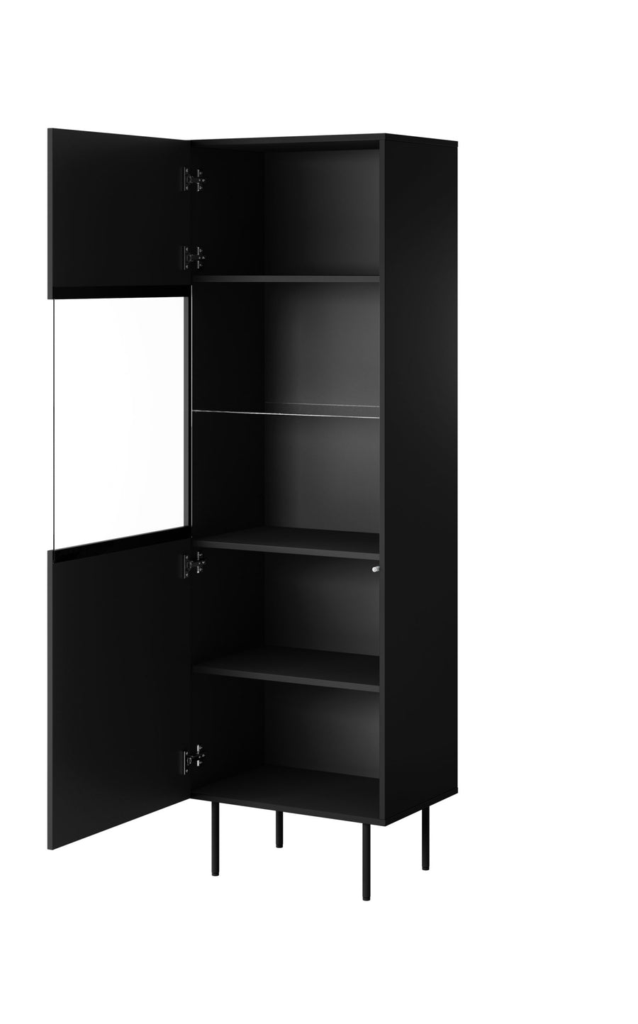 Vitrine – PALAZZO – 60 cm, moderne Glasvitrine mit Holzoptik
