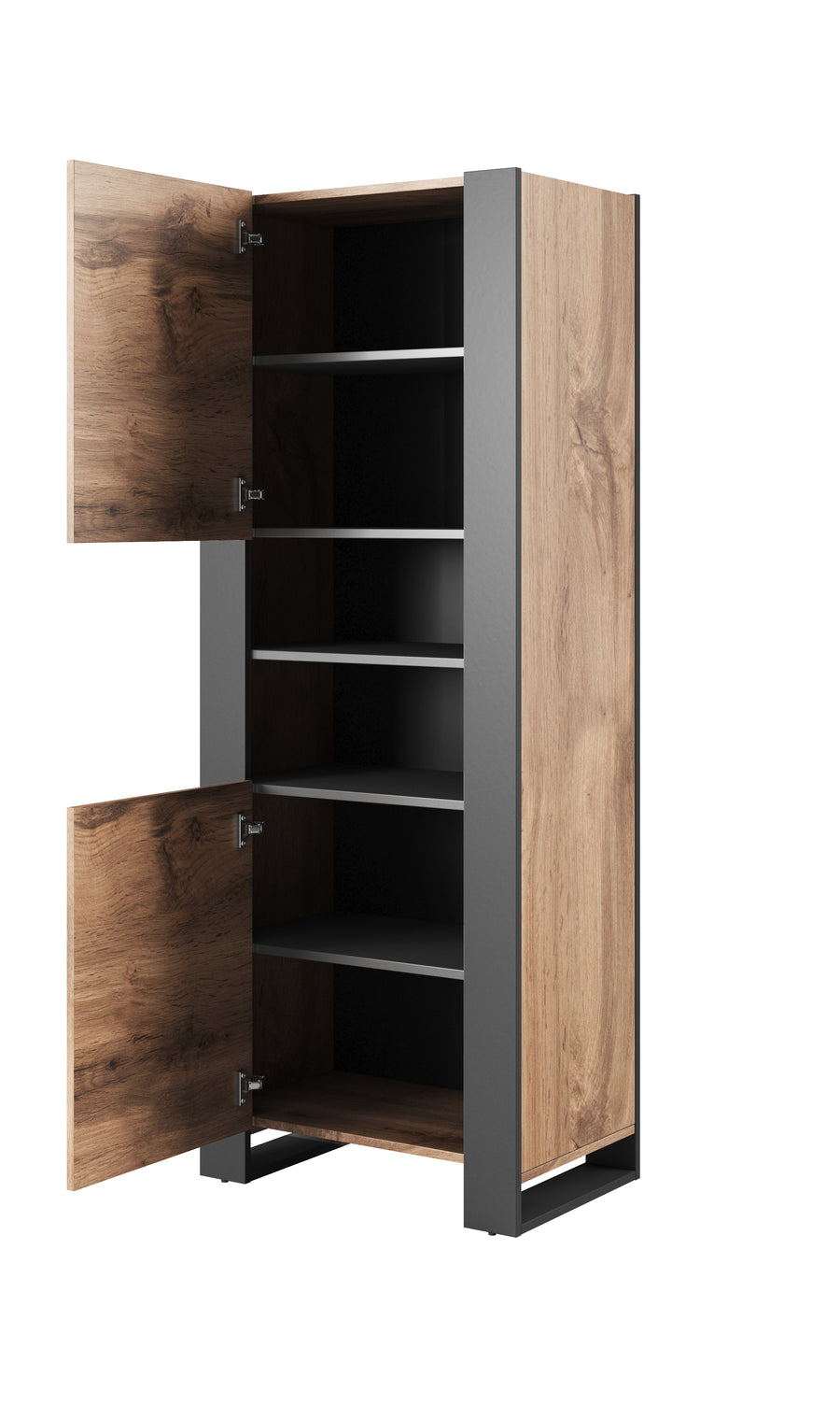 Vitrine – WOOD – Moderner Hochschrank in Holzoptik 171 cm