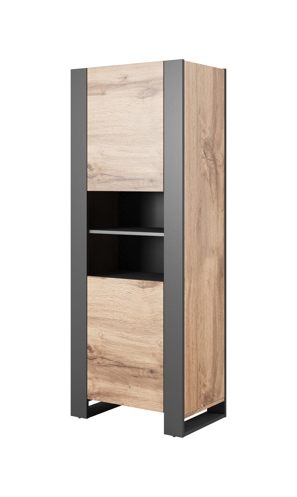 WOOD Vitrine – 171 cm – Moderner Hochschrank mit Holzoptik