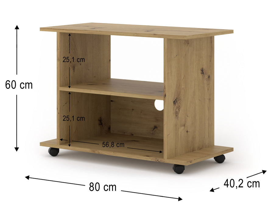 TV-Schrank – YOGI – Mobiles Lowboard mit Rollen