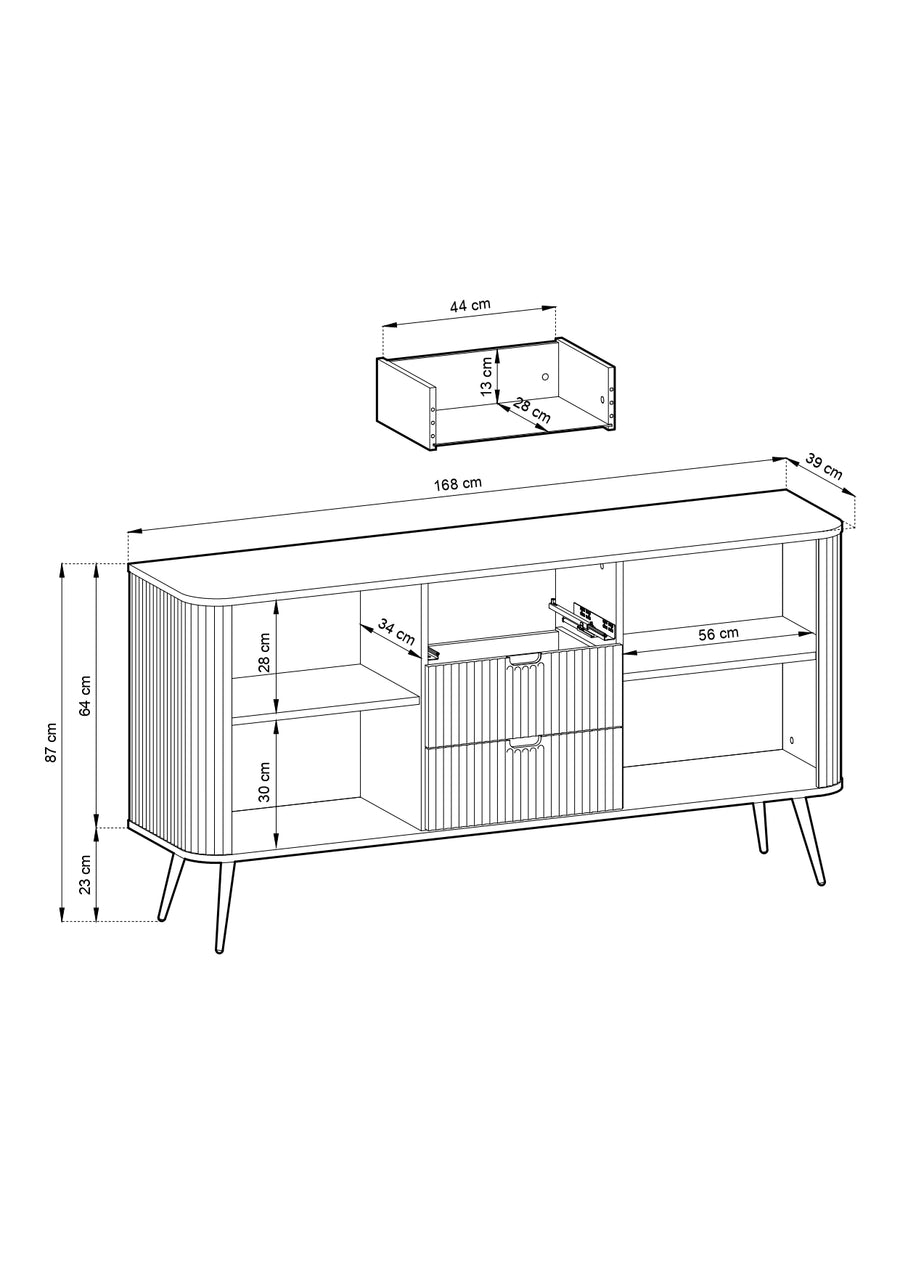 Sideboard – ZOVA – KSZ-168 modernes Design mit funktionalem Stauraum