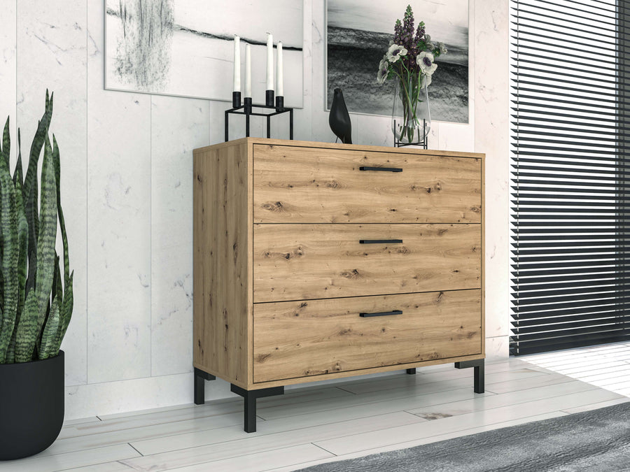 Kommode – NEVIO 09 – Funktionale Aufbewahrungseinheit mit Holzoptik