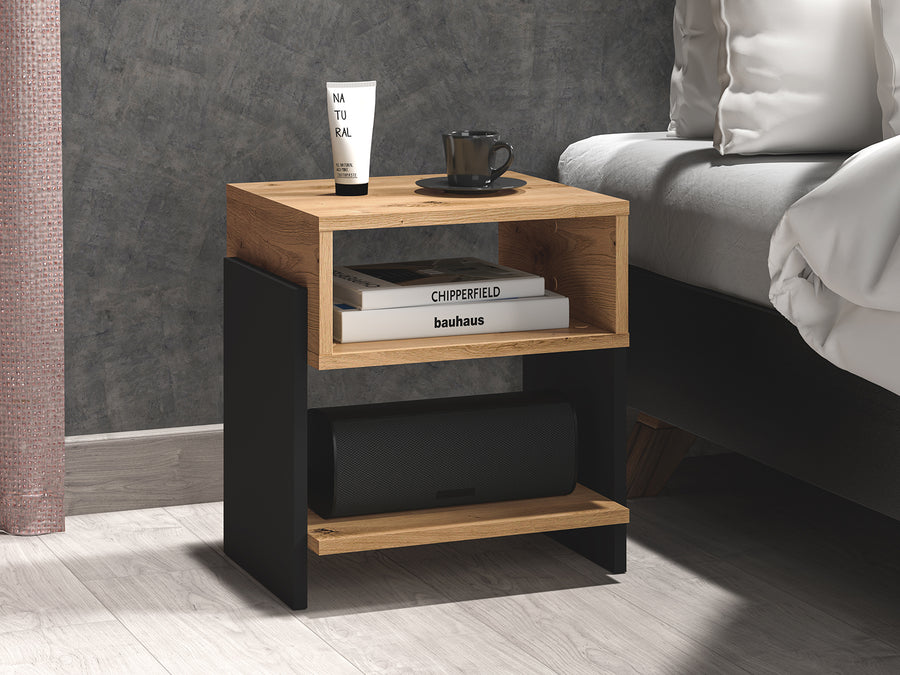 Nachttisch – TRIS 01 – Moderner Beistelltisch mit Holzoptik