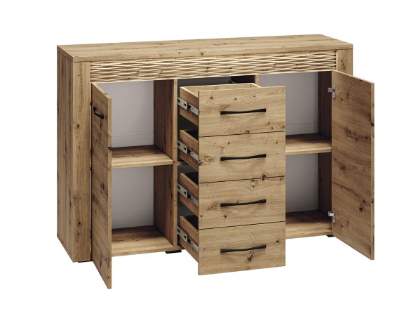 Kommode – ARTIS 07 – Breite Schubladenkommode mit Holzstruktur-Design