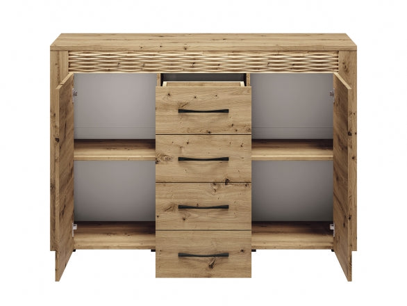 Kommode – ARTIS 07 – Breite Schubladenkommode mit Holzstruktur-Design