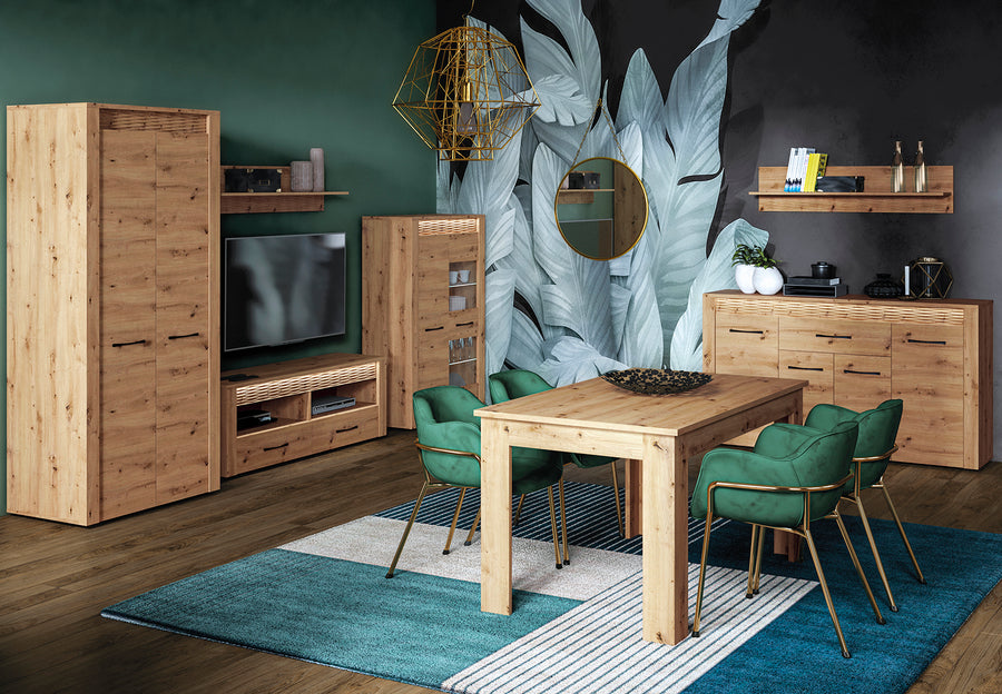 Kleiderschrank – ARTIS 01 – Moderner Drehtürenschrank mit Holzoptik