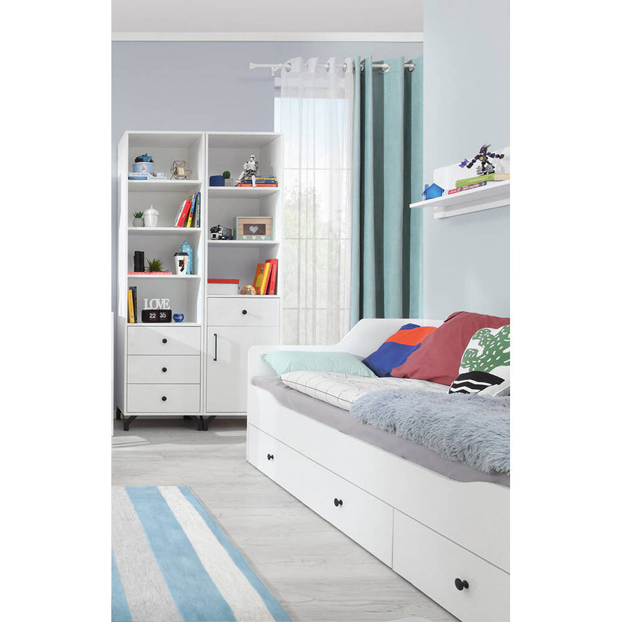 Bett mit Bettschubladen – BERGEN System 13 – Einzelbett mit Stauraum ohne Matratze