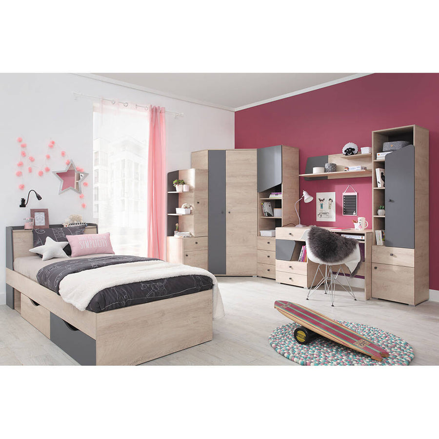 Bett – DELTA System – 90–120 x200 cm – Stauraum mit Schubkästen Ohne Matratze