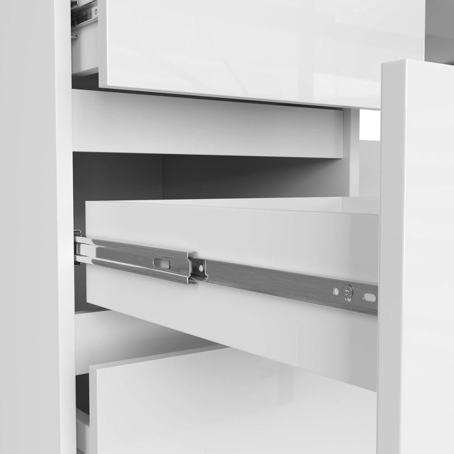 Schreibtisch – Großer Computertisch mit 6 Schubladen und Tastaturauszug