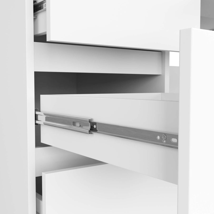 Schreibtisch – Großer Computertisch mit 6 Schubladen und Tastaturauszug