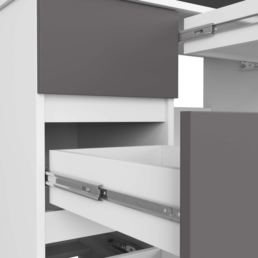 Schreibtisch – Kompakter Computertisch mit 4 Schubladen links