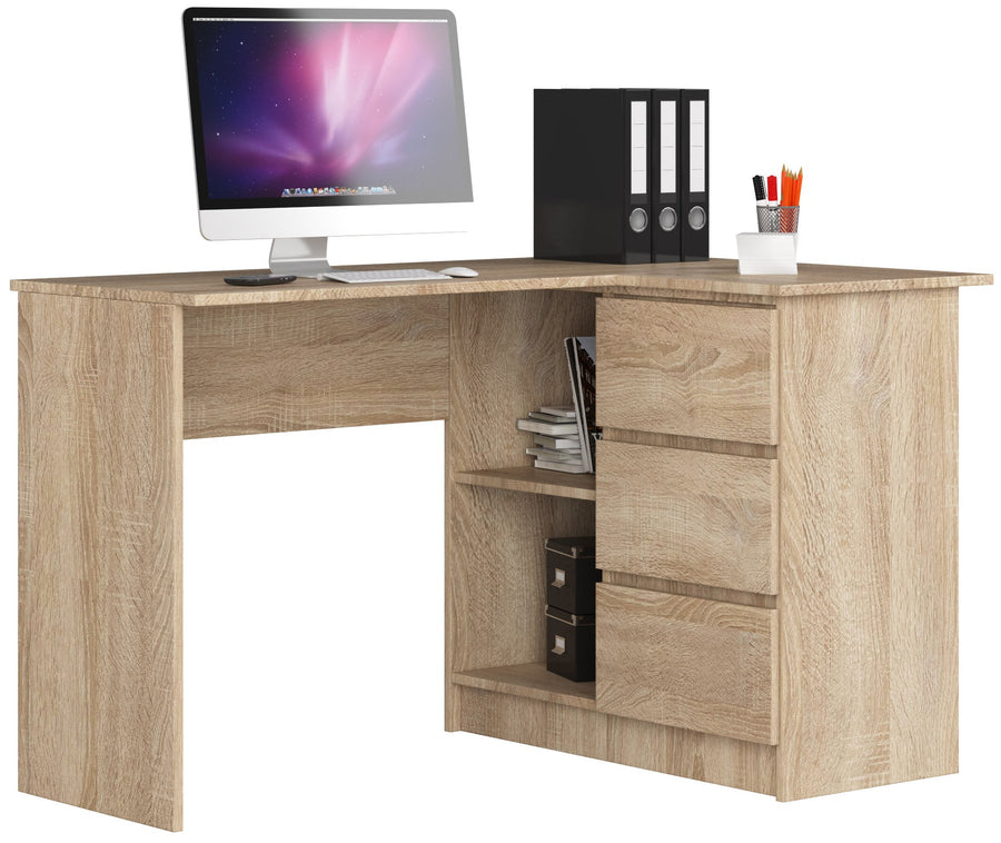 Eckschreibtisch – Funktionaler Bürotisch mit drei Schubladen