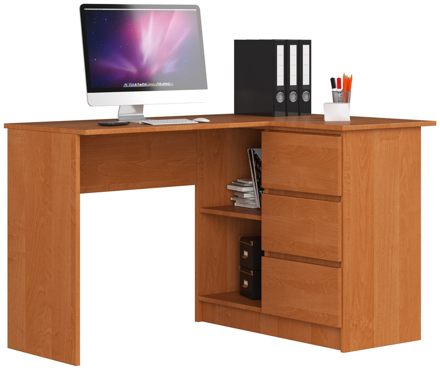 Eckschreibtisch – Funktionaler Bürotisch mit drei Schubladen