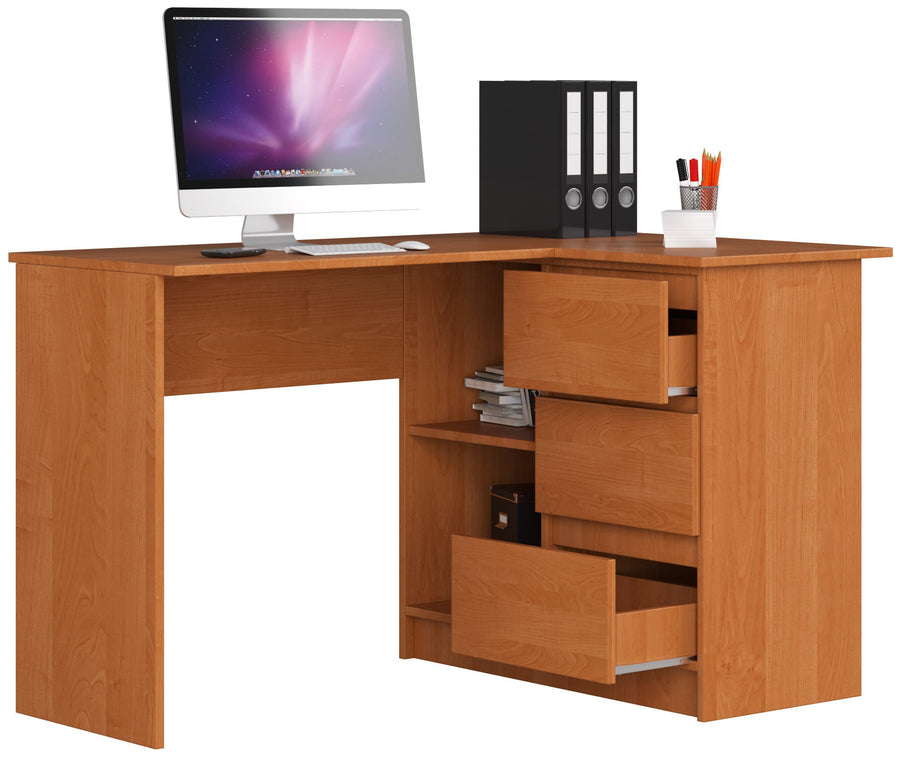 Eckschreibtisch – Funktionaler Bürotisch mit drei Schubladen