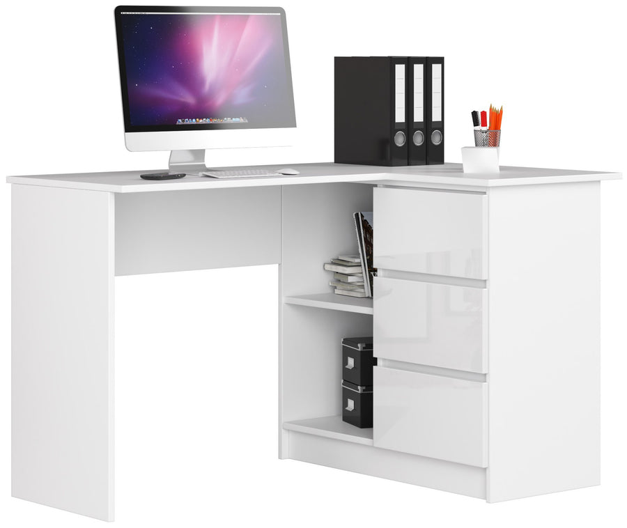 Eckschreibtisch – Funktionaler Bürotisch mit drei Schubladen
