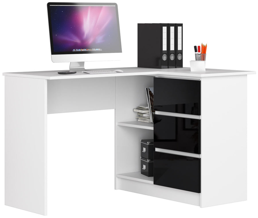 Eckschreibtisch – Funktionaler Bürotisch mit drei Schubladen