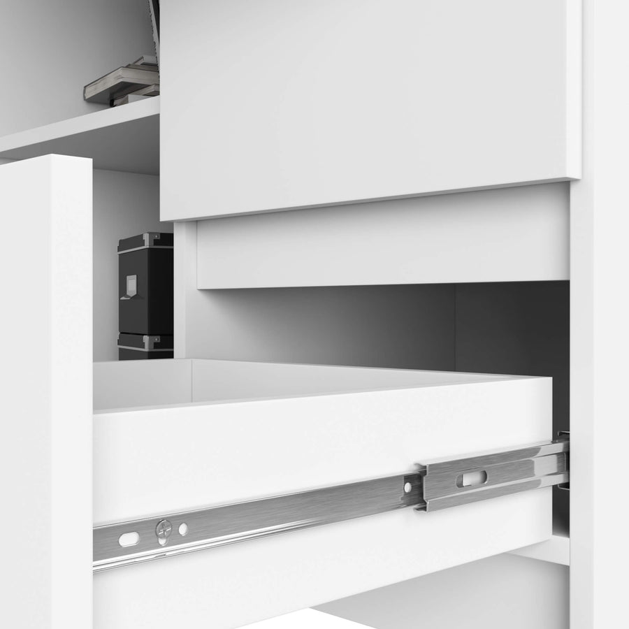 Eckschreibtisch – Funktionaler Bürotisch mit drei Schubladen