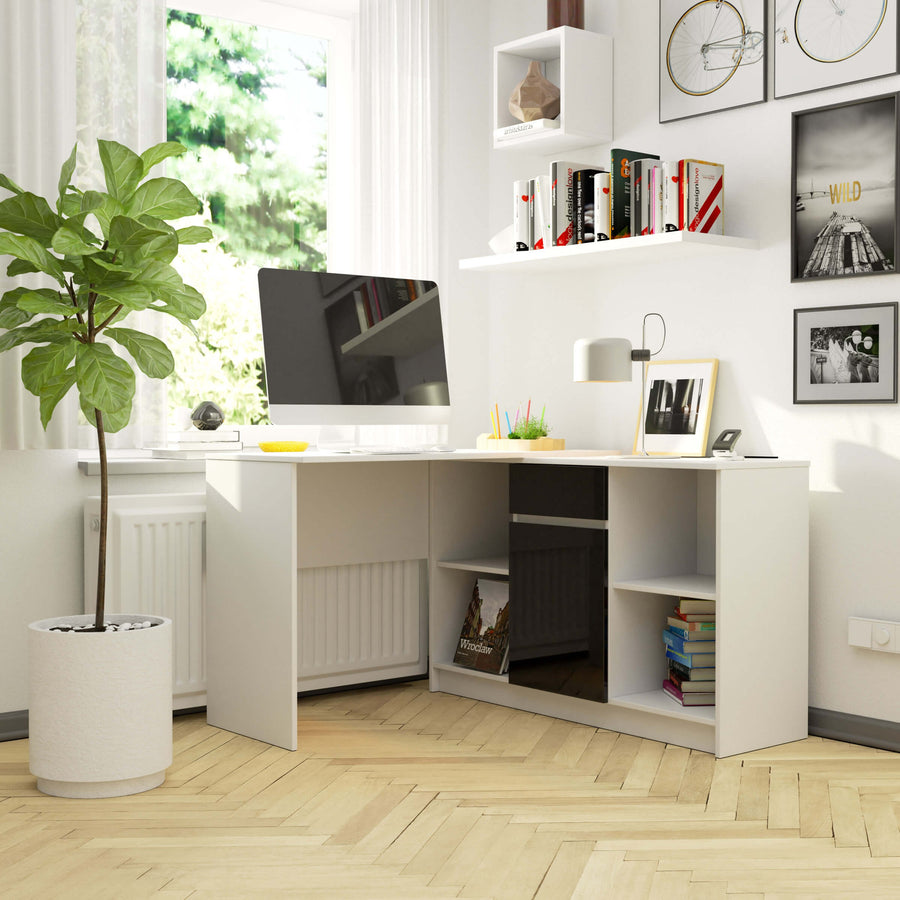 Eckschreibtisch – Flexible Arbeitsplatzlösung mit integrierter Kommode