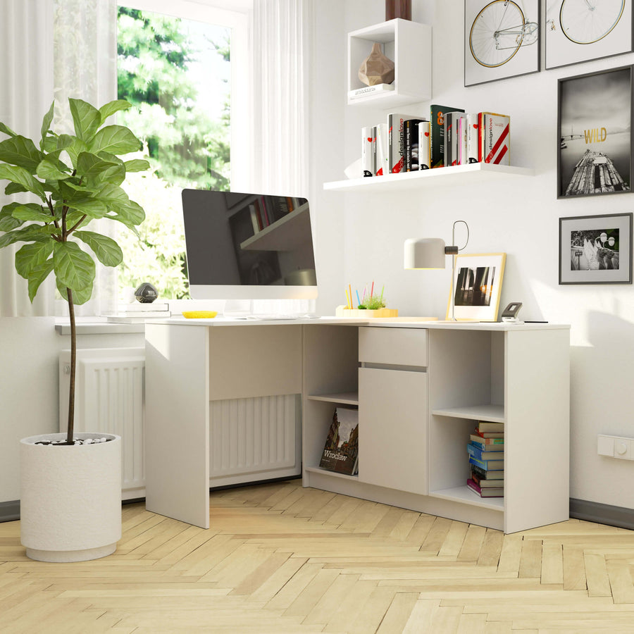 Eckschreibtisch – Flexible Arbeitsplatzlösung mit integrierter Kommode