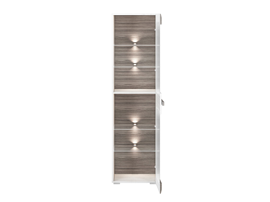 Vitrine – BLANCO 0201 – Elegante Schmalvitrine mit Glaselementen