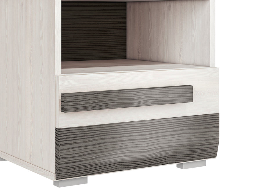 Nachttisch – BLANCO 18 – Kompakte Nachtkommode in moderner Holzoptik