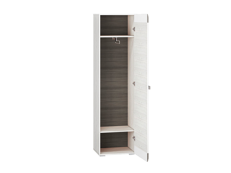 Garderobenschrank – BLANCO 19 – Schmaler Flurschrank mit Kleiderstange