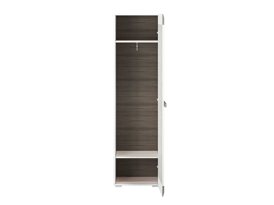 Garderobenschrank – BLANCO 19 – Schmaler Flurschrank mit Kleiderstange