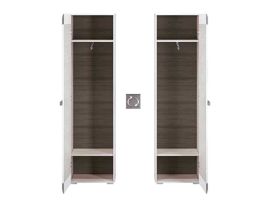 Garderobenschrank – BLANCO 19 – Schmaler Flurschrank mit Kleiderstange