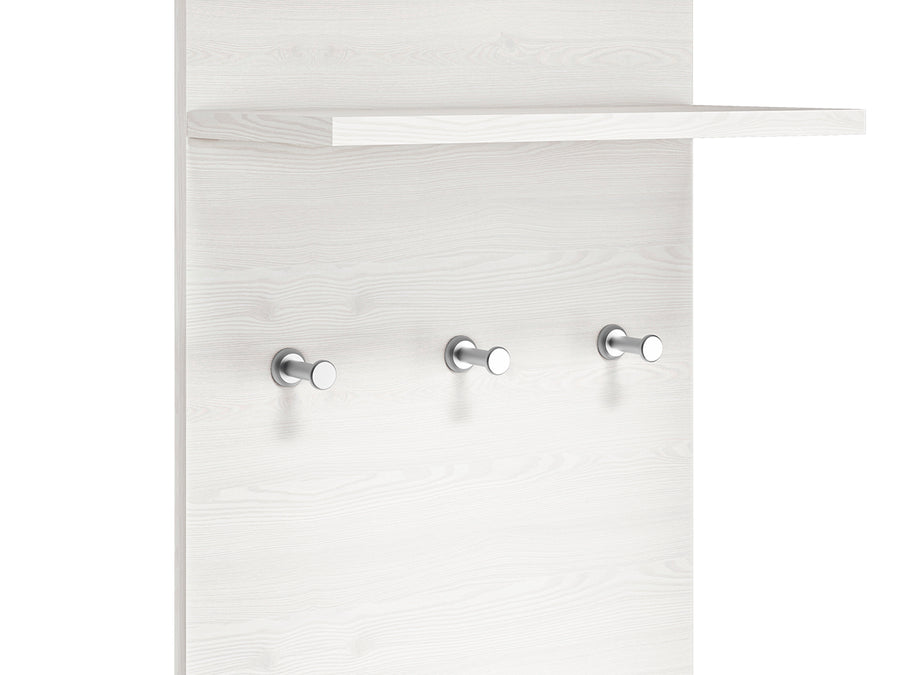 Wandgarderobe – BLANCO 23 – Kompaktes Garderobenpaneel mit Ablage und Haken