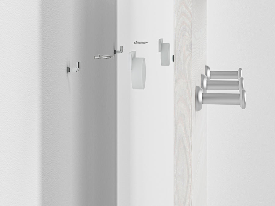 Wandgarderobe – BLANCO 23 – Kompaktes Garderobenpaneel mit Ablage und Haken