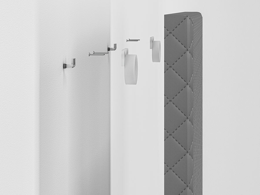 Wandgarderobe – BLANCO 25N – Gepolstertes Garderobenpaneel mit rautenförmiger Steppung
