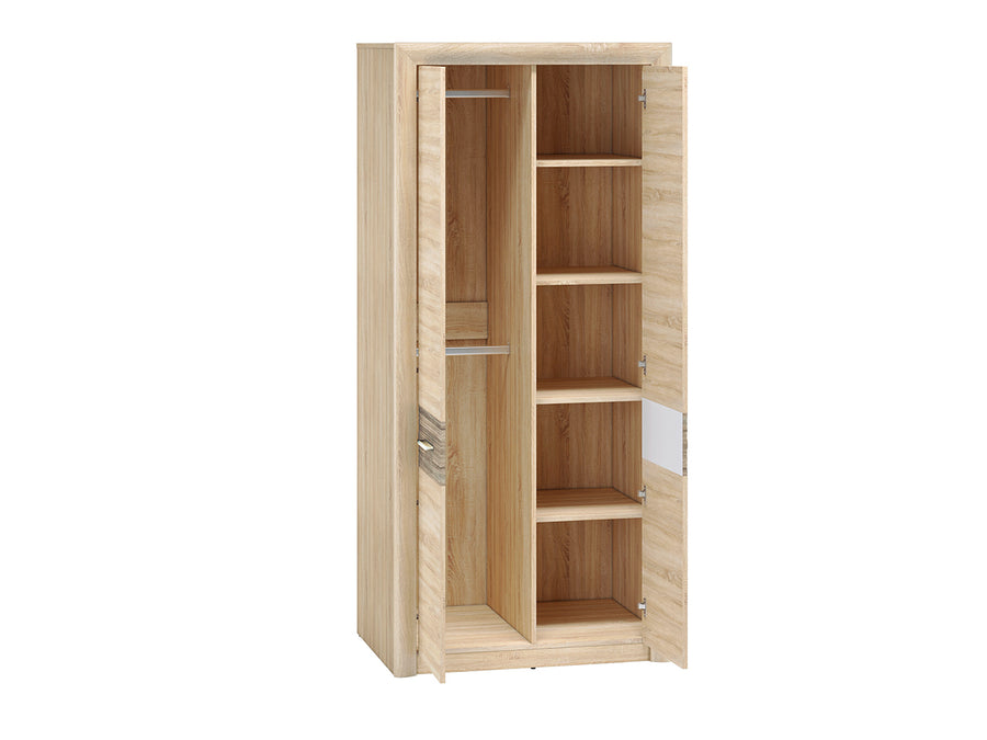 Kleiderschrank – CASTEL 01 – Geräumiger Drehtürenschrank mit Holzoptik