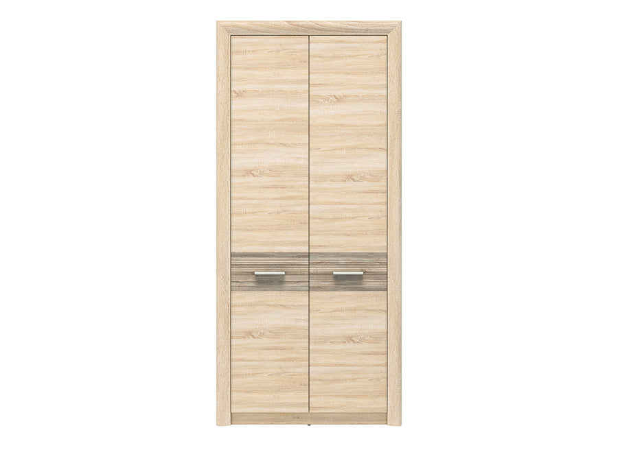 Kleiderschrank – CASTEL 01 – Geräumiger Drehtürenschrank mit Holzoptik