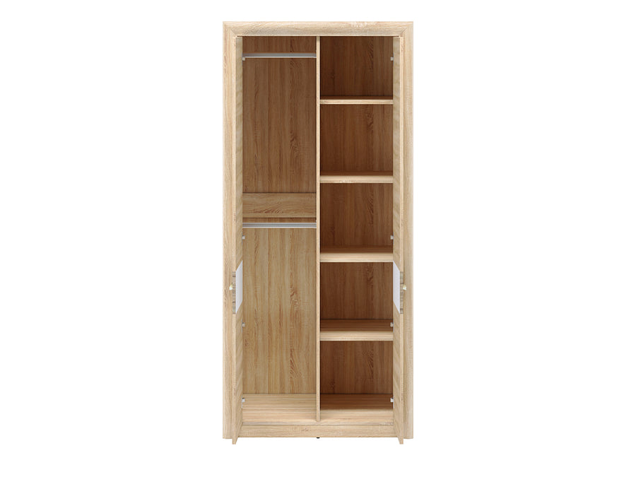 Kleiderschrank – CASTEL 01 – Geräumiger Drehtürenschrank mit Holzoptik