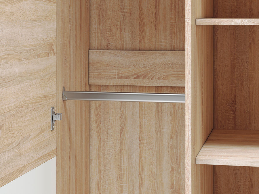 Kleiderschrank – CASTEL 01 – Geräumiger Drehtürenschrank mit Holzoptik