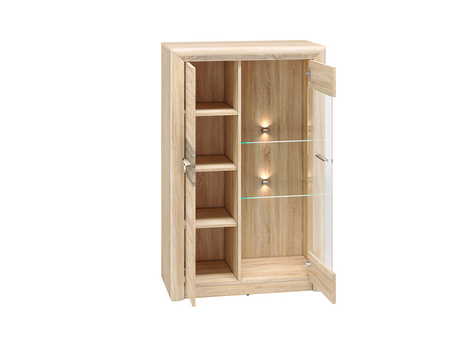 Kompaktvitrine – CASTEL 06/S – Moderne Wohnzimmer Vitrine mit Glasanteil