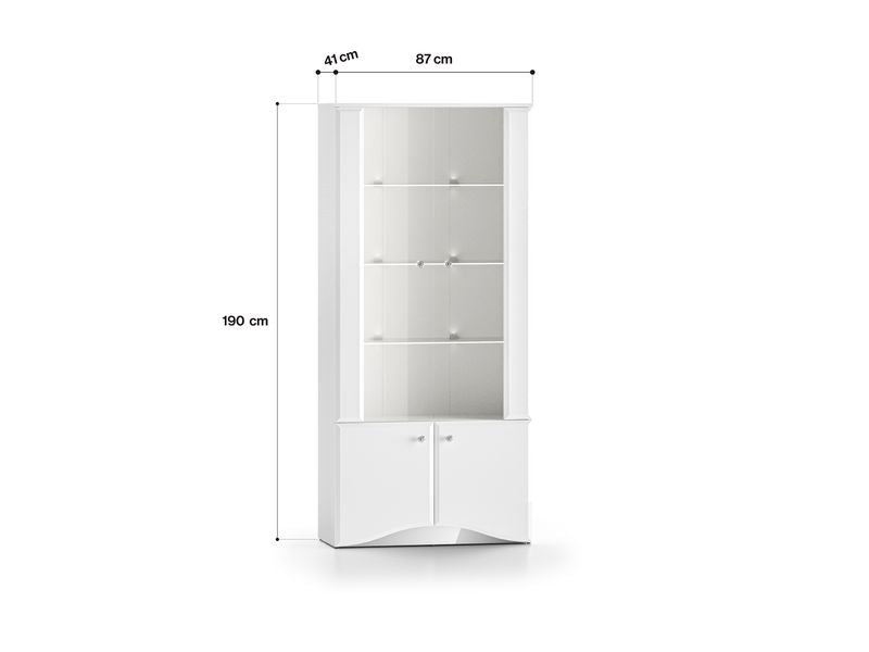 Vitrine – GLAMOUR 01 – Moderne Glasvitrine mit Hochglanzfront