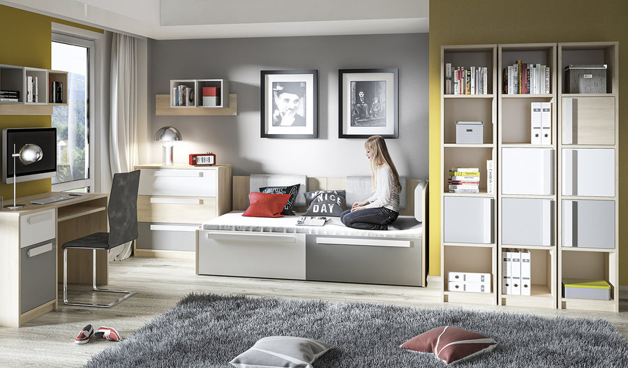Bettgestell – DROP 1702 – Modernes Jugendbett mit Stauraum