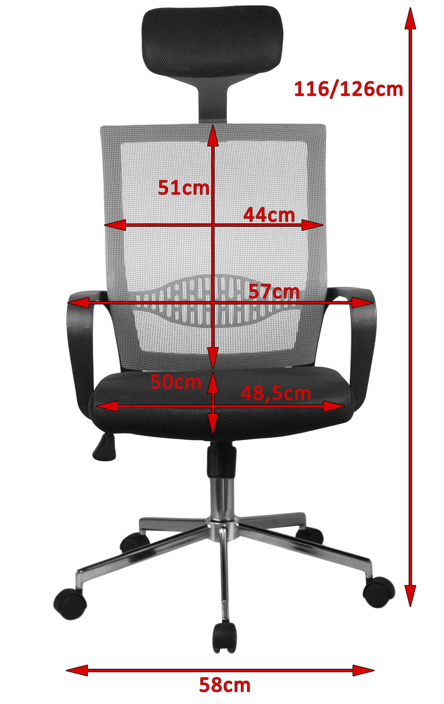 Bürostuhl – Ergonomischer Drehstuhl mit Netzrücken und Höhenverstellung