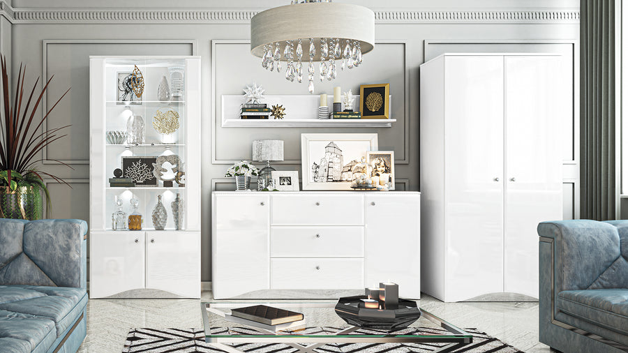 Kleiderschrank – GLAMOUR 08 – Moderner Drehtürenschrank mit Hochglanzfront