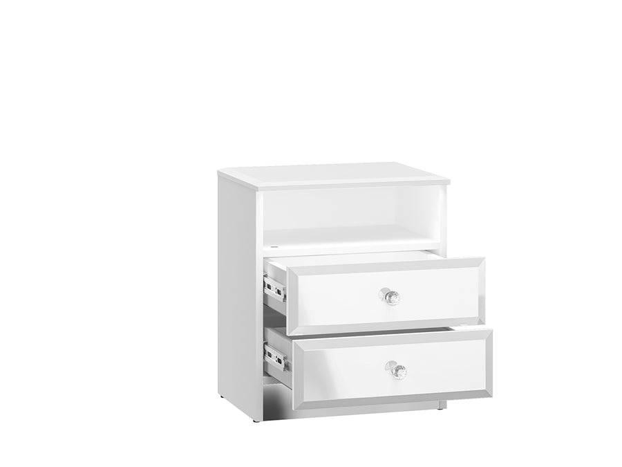 Nachttisch – GLAMOUR – Moderner Beistelltisch mit Hochglanz-Front