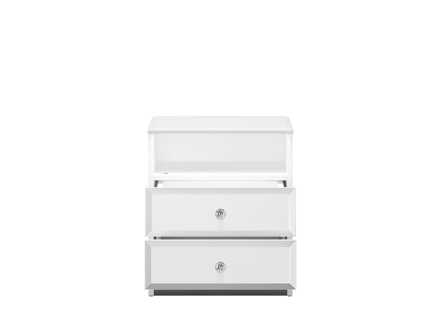 Nachttisch – GLAMOUR – Moderner Beistelltisch mit Hochglanz-Front