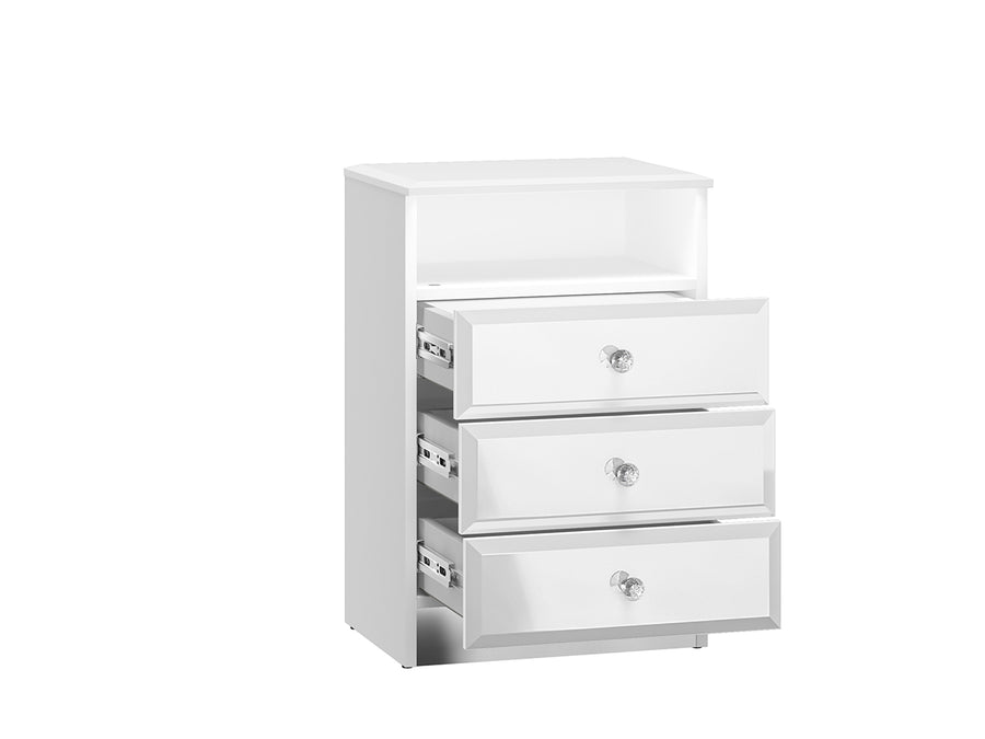 Nachttisch – GLAMOUR – Moderner Beistelltisch mit Hochglanz-Front