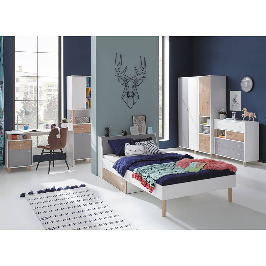 Bett – FARO – 90–120 × 200 cm, clevere Lösung fürs Jugendzimmer