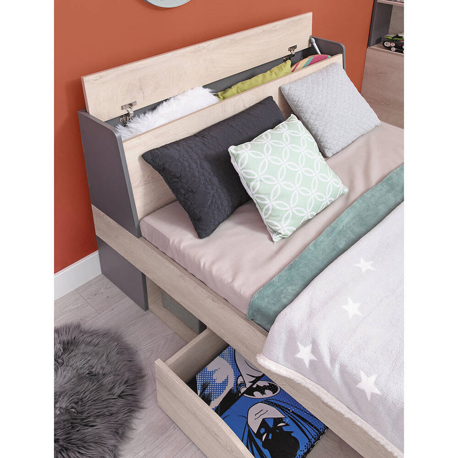 Bett – DELTA System – 90–120 x200 cm – Stauraum mit Schubkästen Ohne Matratze