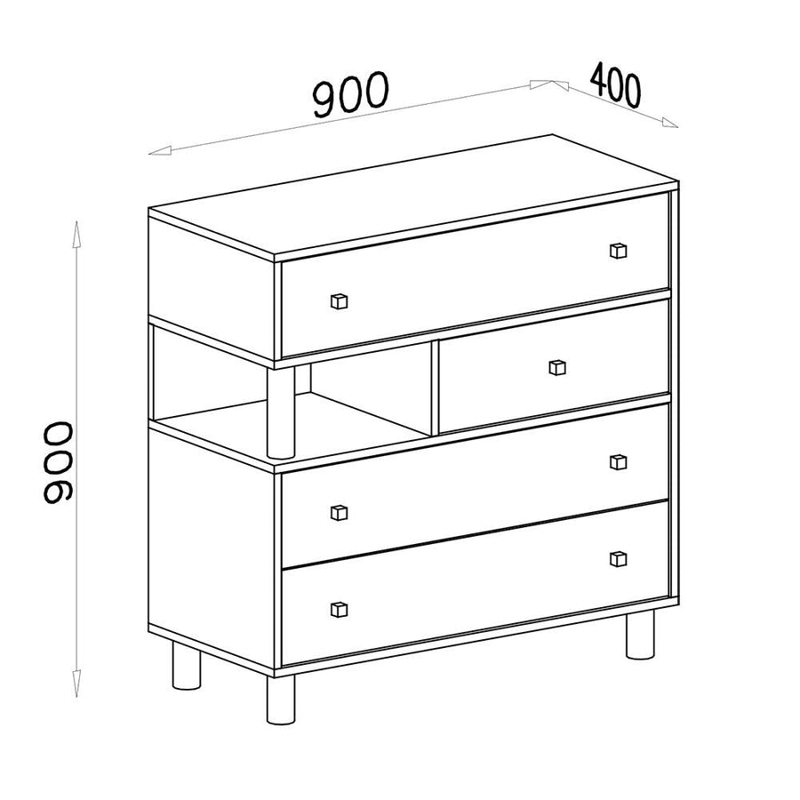 Schlafzimmer-Set – FARO – 5 Teile, Grau / Weiß, modern