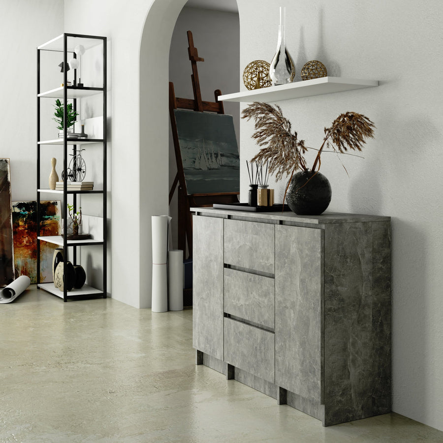 Kommode – CLP – Funktionale Kommode mit 2 Türen und 3 Schubladen