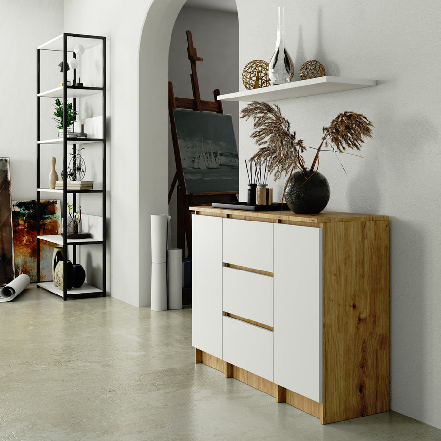 Kommode – CLP – Funktionale Kommode mit 2 Türen und 3 Schubladen