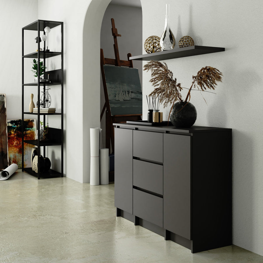 Kommode – CLP – Funktionale Kommode mit 2 Türen und 3 Schubladen