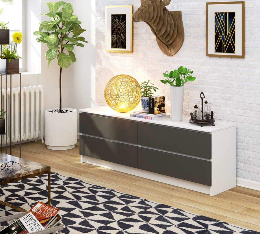 Kommode – CLP – Großzügiges Design mit 4 Schubladen und breiter Ablagefläche